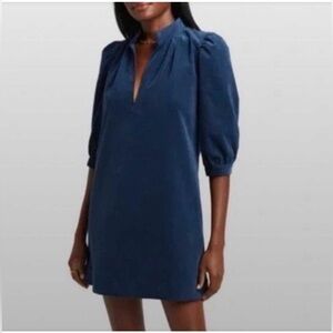 G. LABEL BY GOOP Alessandra Puff Sleeve Corduroy Dress